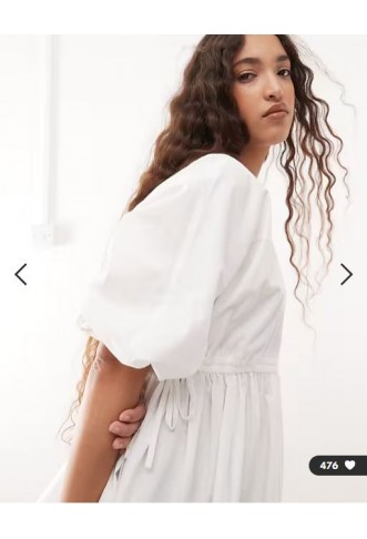 COLLUSION channel detail smock mini dress in white