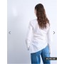 Topshop drape neck long sleeve top in white