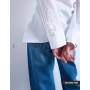 Topshop drape neck long sleeve top in white