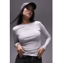 Topshop long sleeve everyday tee in grey marl - GREY