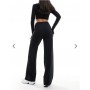 4505 Icon soft touch high waist wide leg dance pant in black