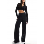 4505 Icon soft touch high waist wide leg dance pant in black