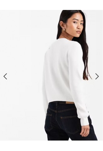 Hollister bow detail cardigan in white