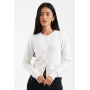 Hollister bow detail cardigan in white