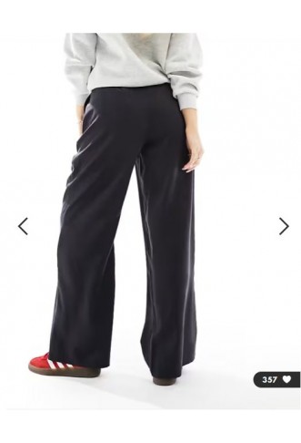 ASOS DESIGN Hourglass relaxed straight leg trousers in washed black