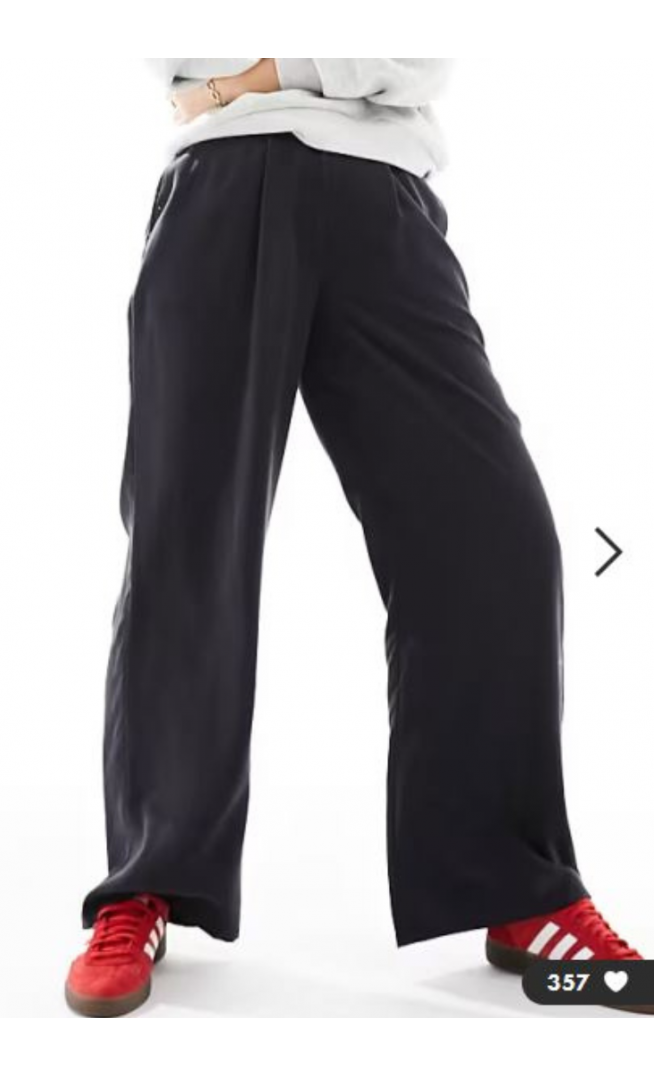 ASOS DESIGN Hourglass relaxed straight leg trousers in washed black