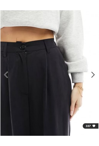 ASOS DESIGN Hourglass relaxed straight leg trousers in washed black
