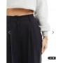 ASOS DESIGN Hourglass relaxed straight leg trousers in washed black