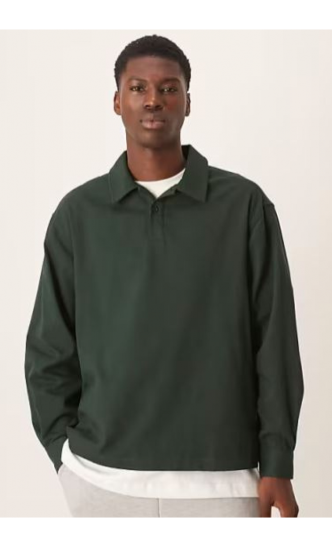 ASOS DESIGN oversized overhead shirt in green twill