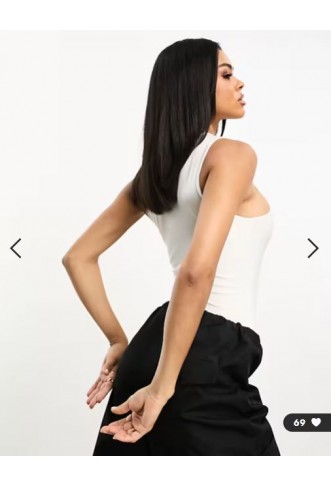 ASOS DESIGN double layer racer bodysuit in white