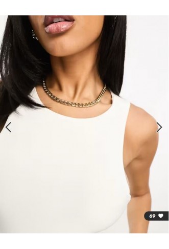 ASOS DESIGN double layer racer bodysuit in white