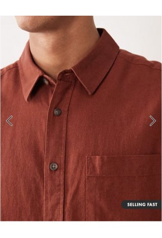ASOS DESIGN co-ord oversized linen blend shirt in brown