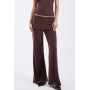 COLLUSION slinky skirt trouser co-ord in deep chocolate