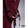 Daska chiffon ruffle maxi dress in burgundy