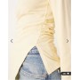 ASOS DESIGN asymmetric hem long sleeve ruched side top in yellow