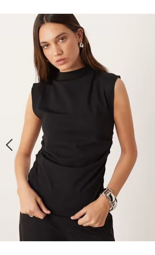 Mango high neck sleeveless top co-ord in black