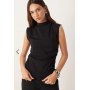 Mango high neck sleeveless top co-ord in black
