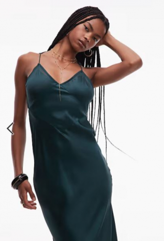 ASOS DESIGN bias cut satin...