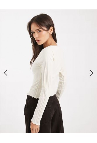 Miss Selfridge ribbed cardigan in cream