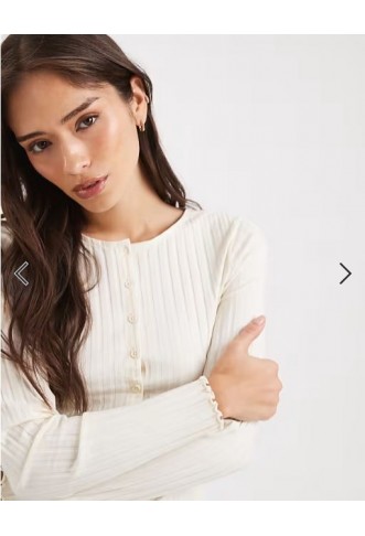 Miss Selfridge ribbed cardigan in cream
