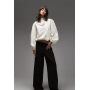 ASOS DESIGN poplin tie neck blouse in oyster