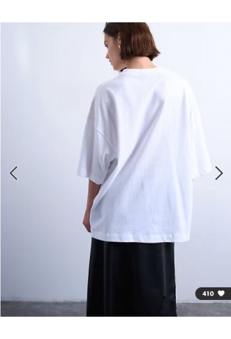 Topshop oversized drop shoulder tee in white