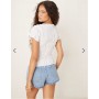 ASOS DESIGN shirred baby tee with brazil lemons in white
