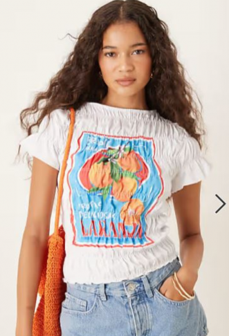 ASOS DESIGN shirred baby...