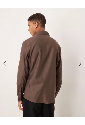Mango premium 100% cotton shirt in brown