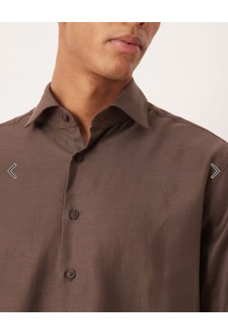 Mango premium 100% cotton shirt in brown