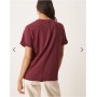 ASOS DESIGN slouchy raw edge regular fit t-shirt in washed cherry