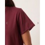 ASOS DESIGN slouchy raw edge regular fit t-shirt in washed cherry