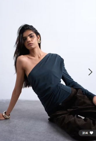 Topshop cupro ruched one...