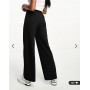 Vero Moda Petite pin tuck wide leg trouser in black