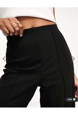 Vero Moda Petite pin tuck wide leg trouser in black