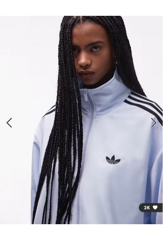 adidas Originals Firebird track top in light blue