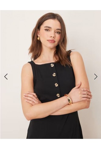ASOS DESIGN button through jumpsuit in black