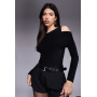 ASOS DESIGN cold shoulder drape slinky bodysuit in black