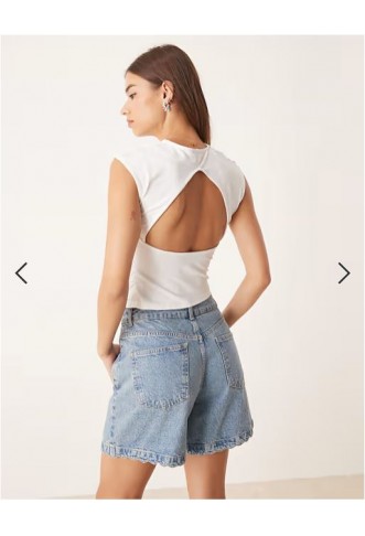 ASOS DESIGN polyamide ruched tank top in ivory