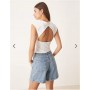 ASOS DESIGN polyamide ruched tank top in ivory