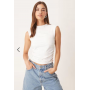 ASOS DESIGN polyamide ruched tank top in ivory