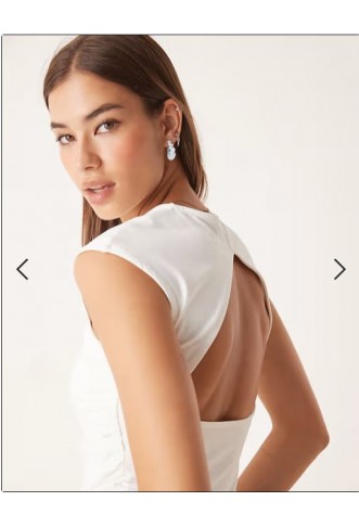 ASOS DESIGN polyamide ruched tank top in ivory