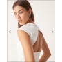 ASOS DESIGN polyamide ruched tank top in ivory