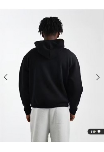 ASOS DESIGN essentials boxy hoodie in black
