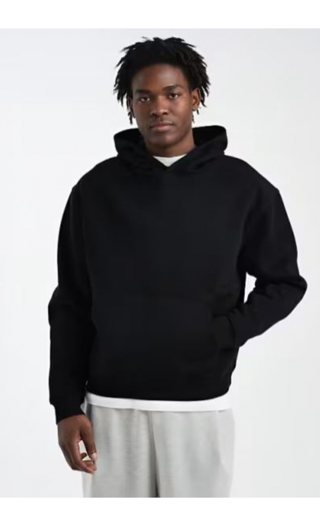 ASOS DESIGN essentials boxy hoodie in black