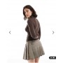 Brave Soul long sleeve ribbed rollneck top in brown