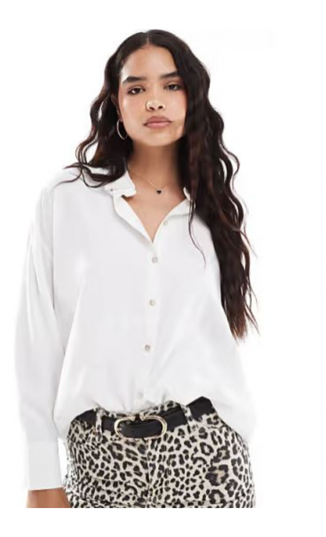 Vero Moda oversized shirt in bright white