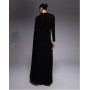 Daska one shoulder cape maxi dress in black