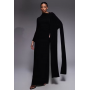 Daska one shoulder cape maxi dress in black