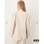 ASOS DESIGN occasion satin blazer with scarf detail in cream